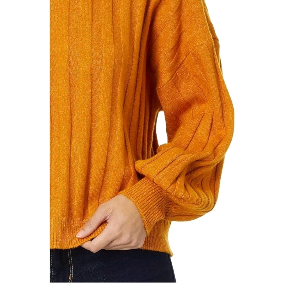 Sanctuary Cozy Rib Sweater, Pumpkin Orange, Women's Size Medium, Slouchy